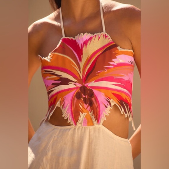 Anthropologie Maaji Boho Sunrise Owen Midi Dress Size L - Picture 2 of 2